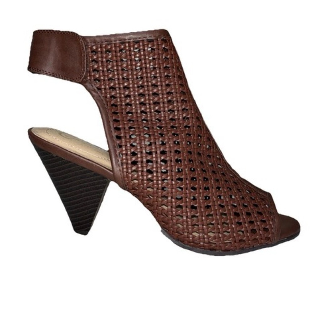 Cato Brown Woven Heeled Sandals